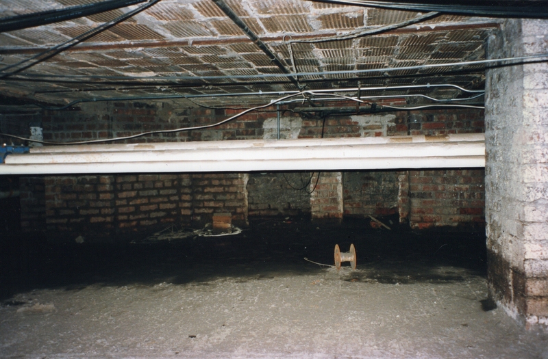 DMPL main branch basement after flood water removal