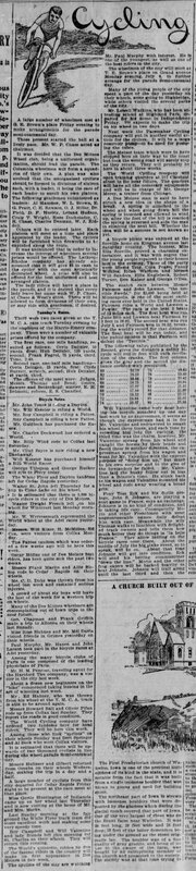 Cycling section of the Des Moines Register in the summer of 1896
