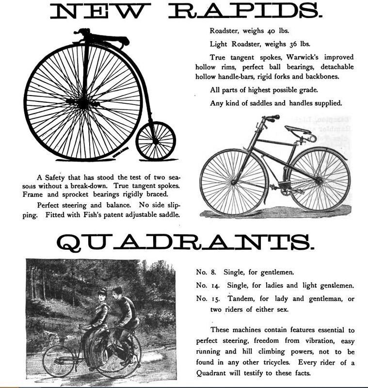 Bicycle and Tricycle ad from 1888