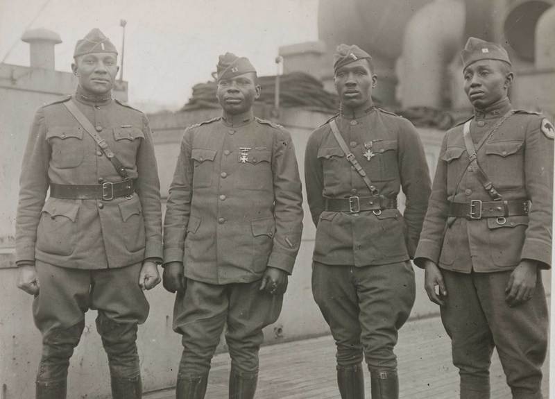African American Officers of 366th Infantry Back on Acquitania