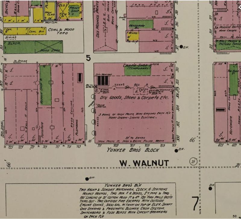 Younker Brothers Location in 1901