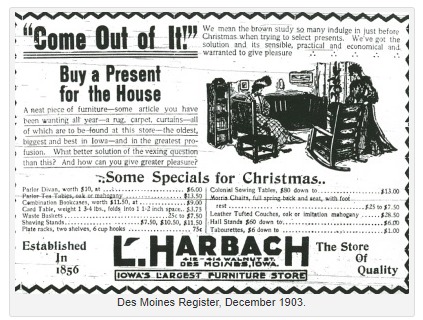 L. Harbach Furniture Store Advertisement