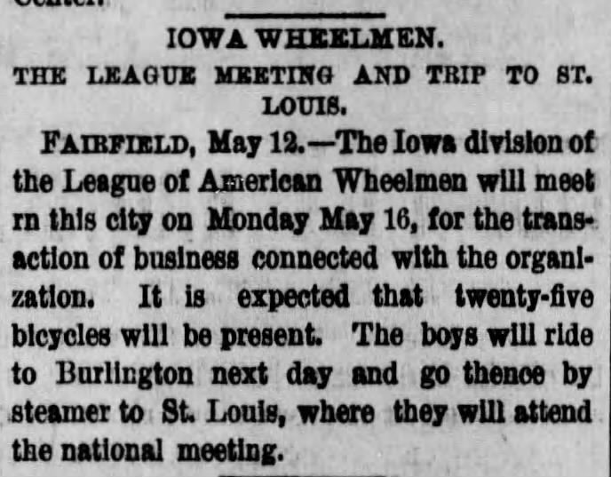 Iowa Wheelmen meet, 1887